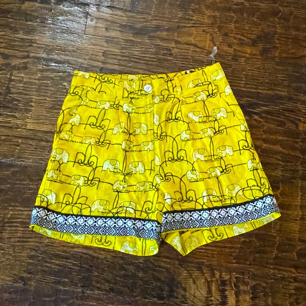 Boho elephant patterned shorts